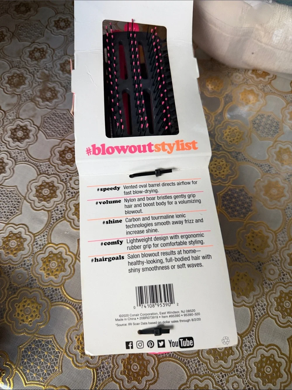 Conair Blowout Stylist Volumizing Brush — Pink/Black